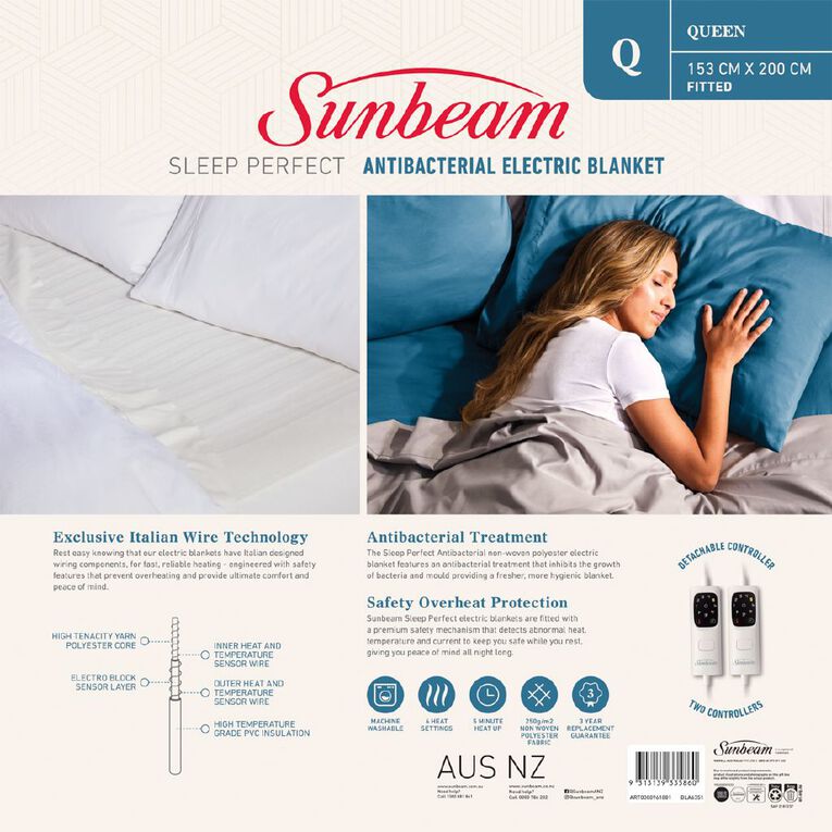 Sunbeam Sleep Perfect Antibacterial Queen, , hi-res