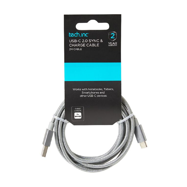 Tech.Inc Usbc Cable Steel 2m Noel Leeming