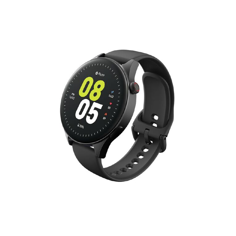 Ryze Wave Smart Watch With MP3 Storage (Black + Blue), , hi-res
