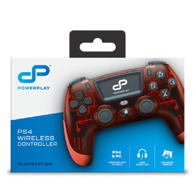 PowerPlay PS4 Wireless Controller - Translucent Red, , hi-res