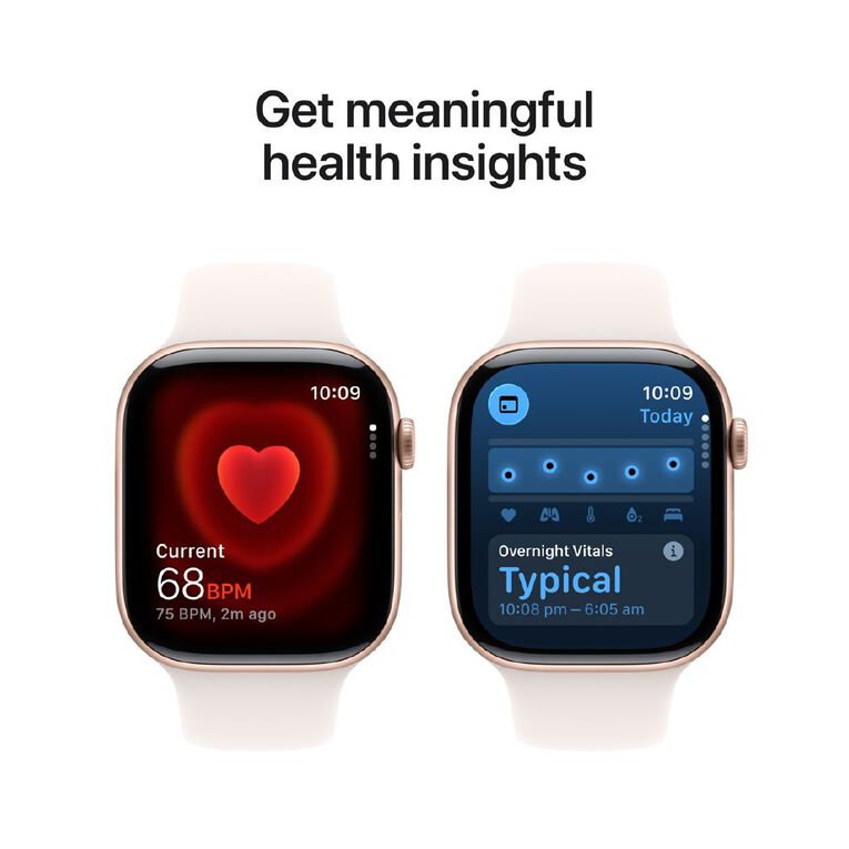 Apple Watch Series 11 Cellular 46mm Rose Gold Aluminium Case with Light Blush Sport Band M/L, , hi-res