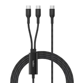 Belkin BoostCharge Pro Braided USB-C to Dual USB-C Cable 140W, 1.5m - Black