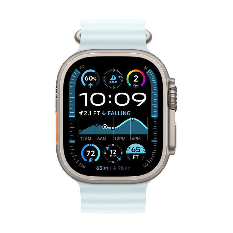 Apple 49mm Ice Blue Ocean Band Extension - Natural Titanium Finish, , hi-res