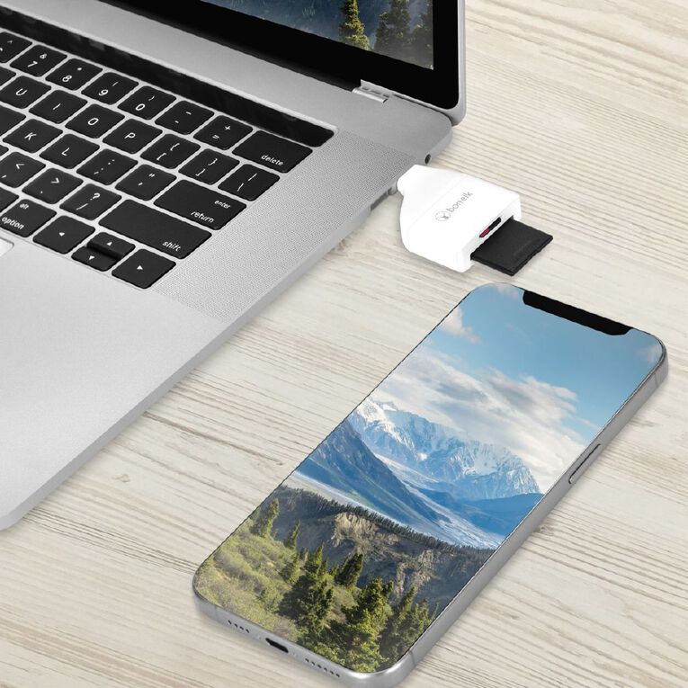 Bonelk USB-C to MicroSD/SD Adapter - White, , hi-res