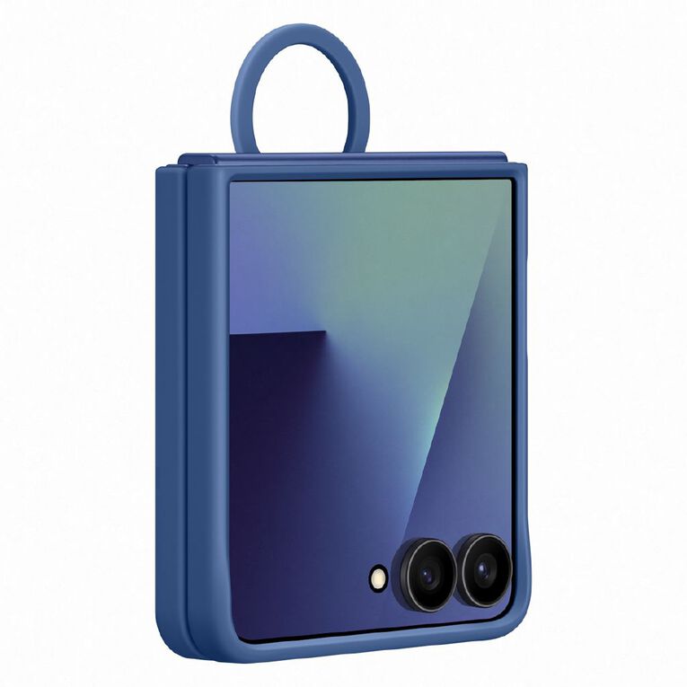 Samsung Z Flip7 Silicone Case With Ring - Navy, , hi-res