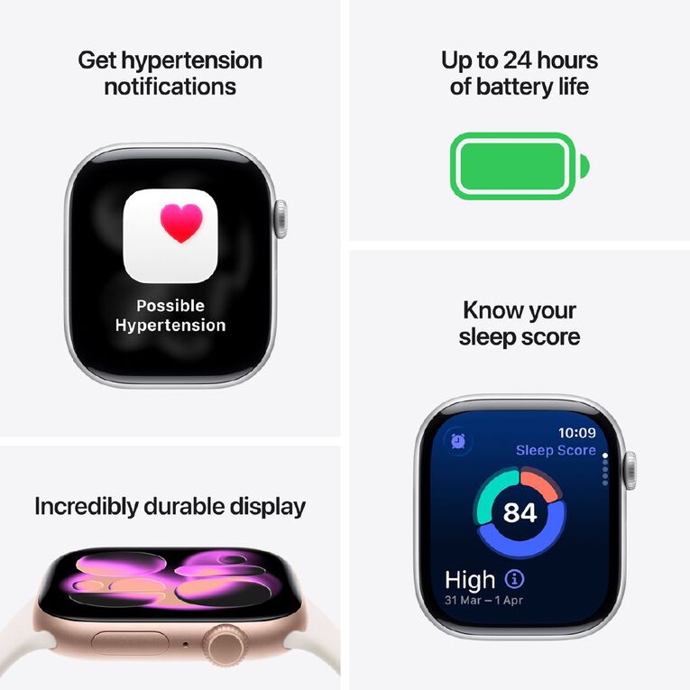 Apple Watch Series 11 Cellular 42mm Gold Titanium Case with Light Blush Sport Band S/M, , hi-res