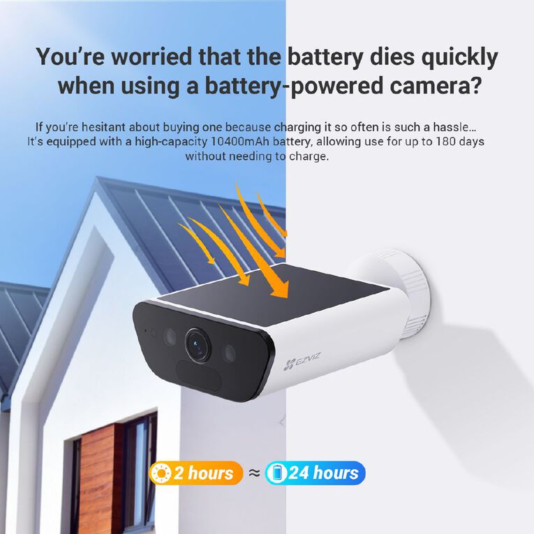 EZVIZ CB5 4K Camera 2 Pack With Solar and 16GB SD Cards, , hi-res