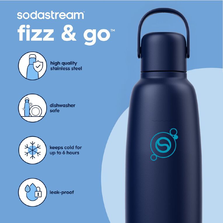 Sodastream Fizz & Go Metal Bottle 900ml Blueberry, , hi-res