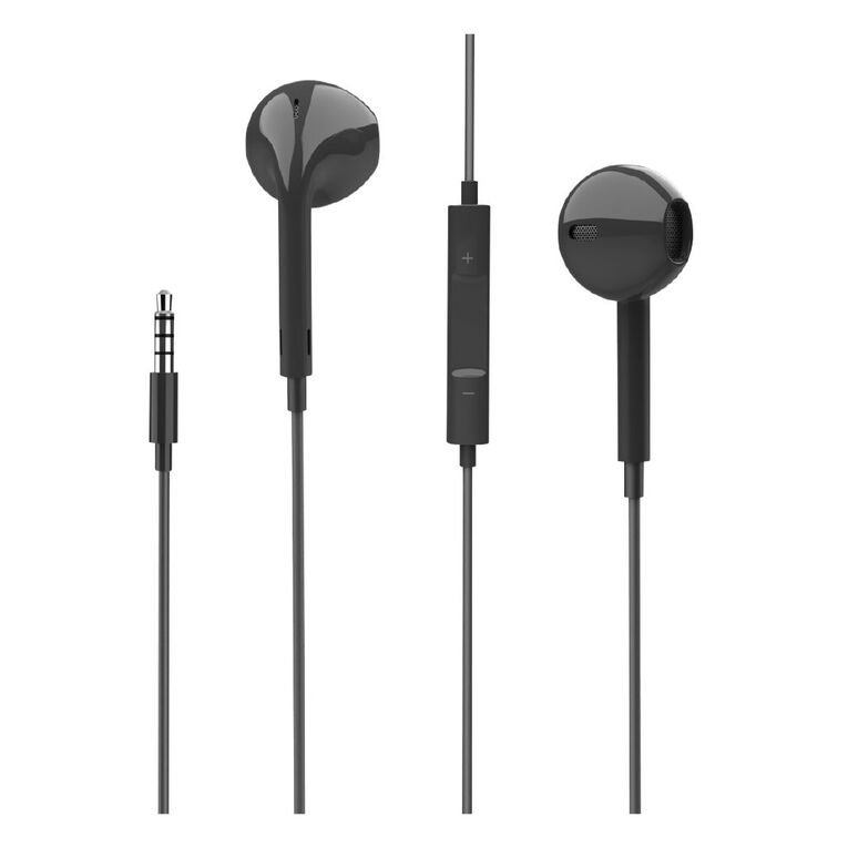 Endeavour Wired Earphones with Volume Control & Mic - Black, , hi-res