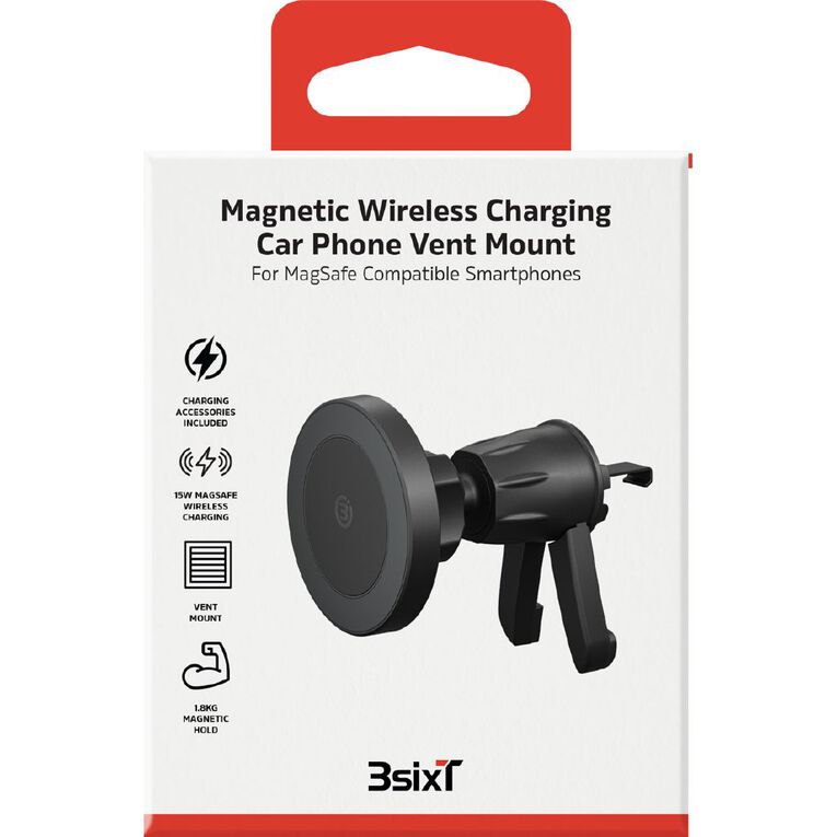 3SIXT Magnetic Wireless Charge Vent Mount - MagSafe Compatible (MS Ring Included), , hi-res