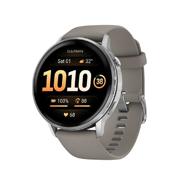 Garmin Venu 4 45mm Smartwatch Silver Grey Silicone Band, , hi-res