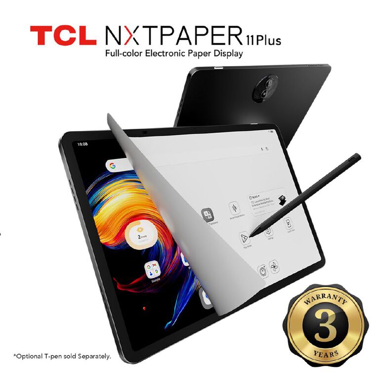 TCL NXTPAPER 11 Plus - 11.5in 2.2k Wi-Fi Android Tablet 8GB/256GB MTK G100 Octa Core - Dark Grey with 3 Year Warranty, , hi-res