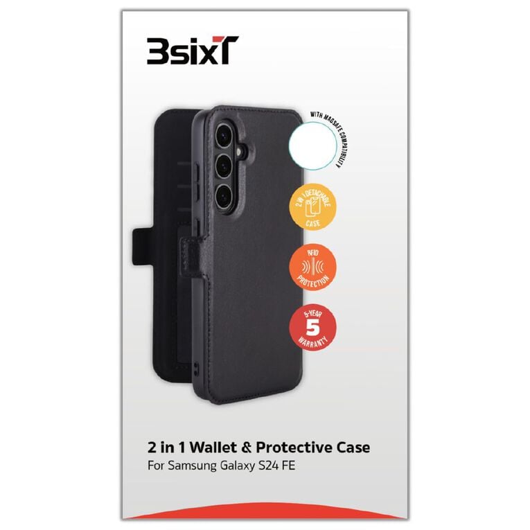 3SIXT NeoWallet Case for Samsung Galaxy S24FE - Black, , hi-res