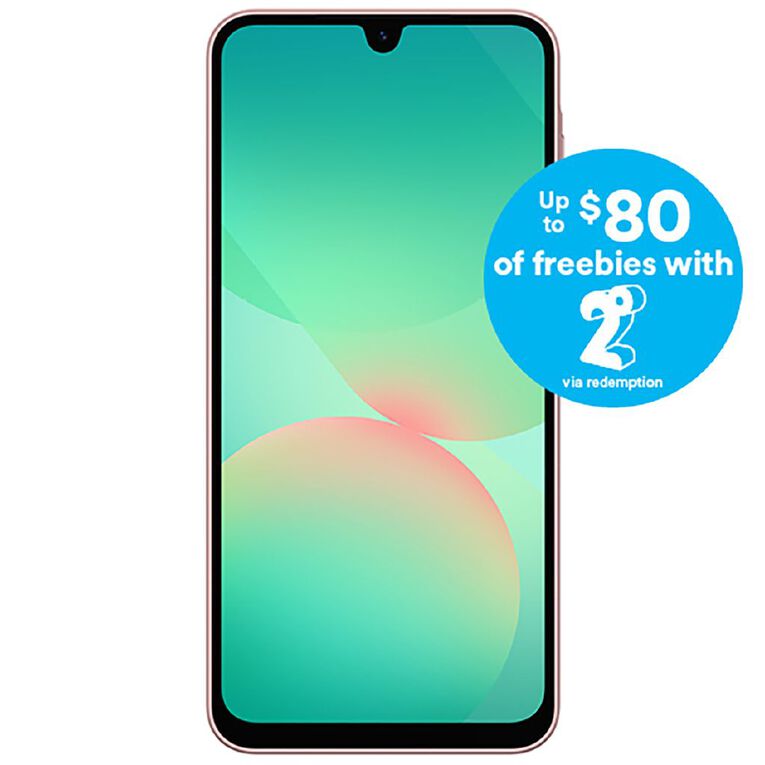 Samsung Galaxy A26 5G 128GB with 2degrees SIM Bundle -Peach Pink, , hi-res