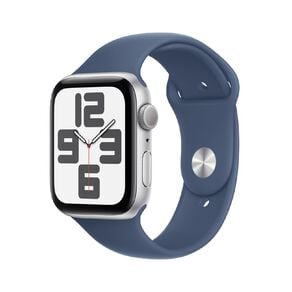 Apple Watch SE GPS 44mm Silver Aluminium Case with Denim Sport Band S/M