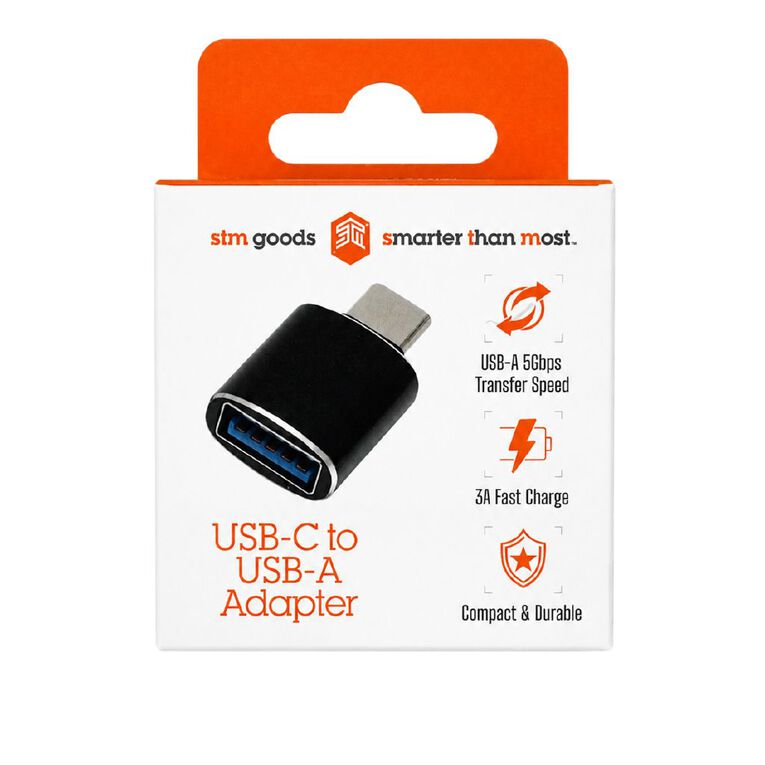 STM USB-C (Male) to USB-A (Female) Adapter - Black, , hi-res