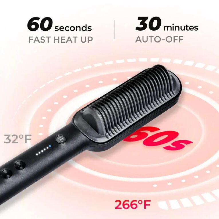 TYMO Ring Anti-Frizz Straightening Brush Black, , hi-res