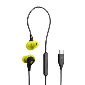 JBL Endurance Run 3C USB-C Wired Sport Headphones - Black/Lime