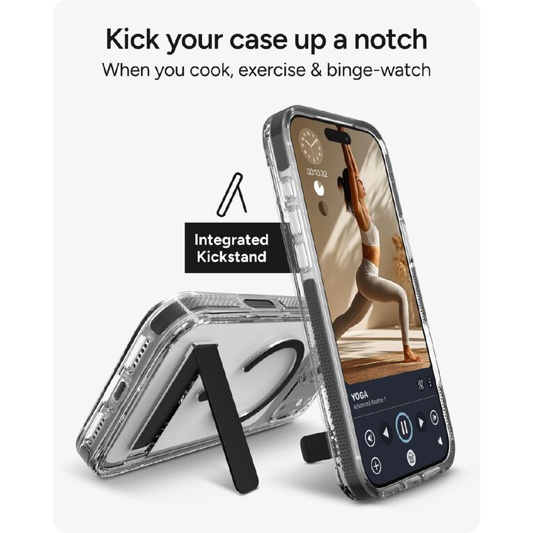 Zagg Santa Cruz Snap Kickstand Case for iPhone 18 Pro Max / 17 Pro Max - Clear/Black, , hi-res