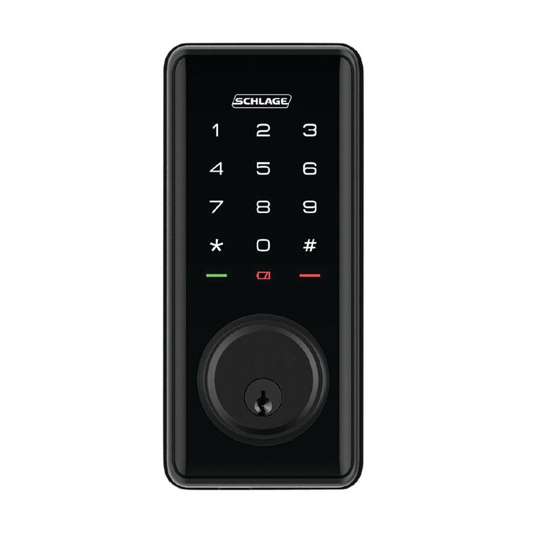 Schlage Ease Smart Deadbolt in Black With C5 Cylinder, , hi-res