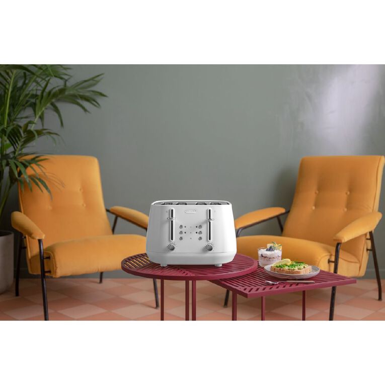 Delonghi Eclettica 4 Slice Toaster White, , hi-res