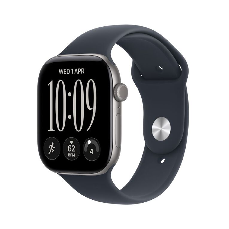 Apple Watch Series 12 Cellular 46mm Space Grey Aluminium Case with Navy Blue Sport Band S/M, , hi-res