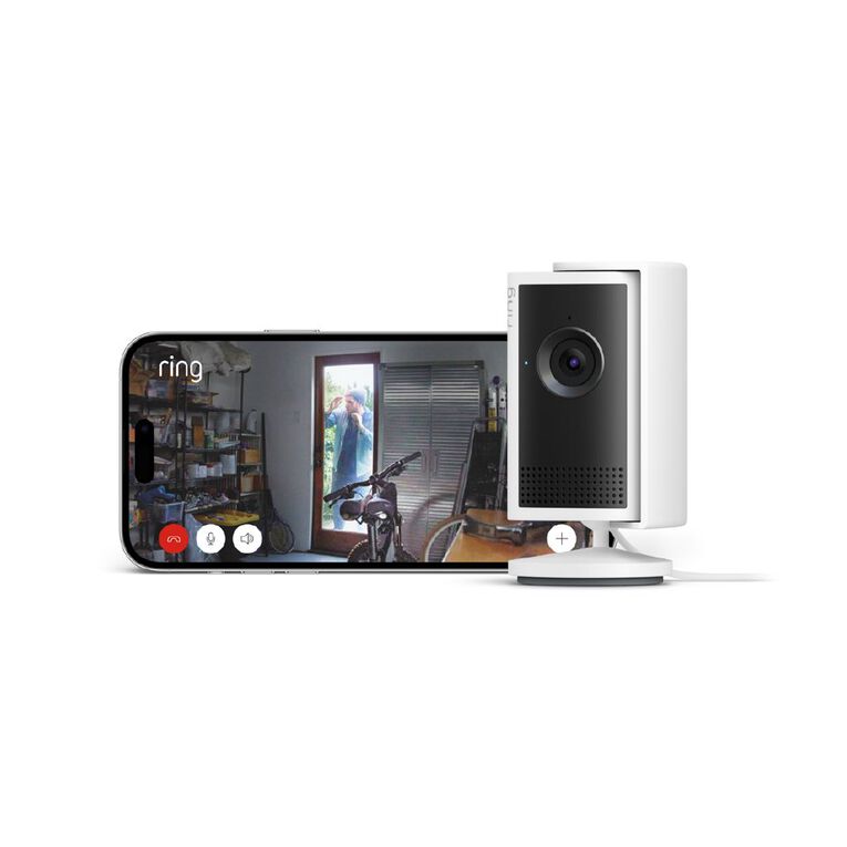 Ring Indoor Camera Plus 2K Security Camera Plug-In White, , hi-res