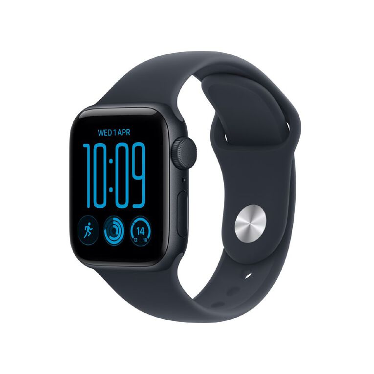 Apple Watch SE 3 GPS 40mm Midnight Aluminium Case with Navy Blue Sport Band M/L, , hi-res