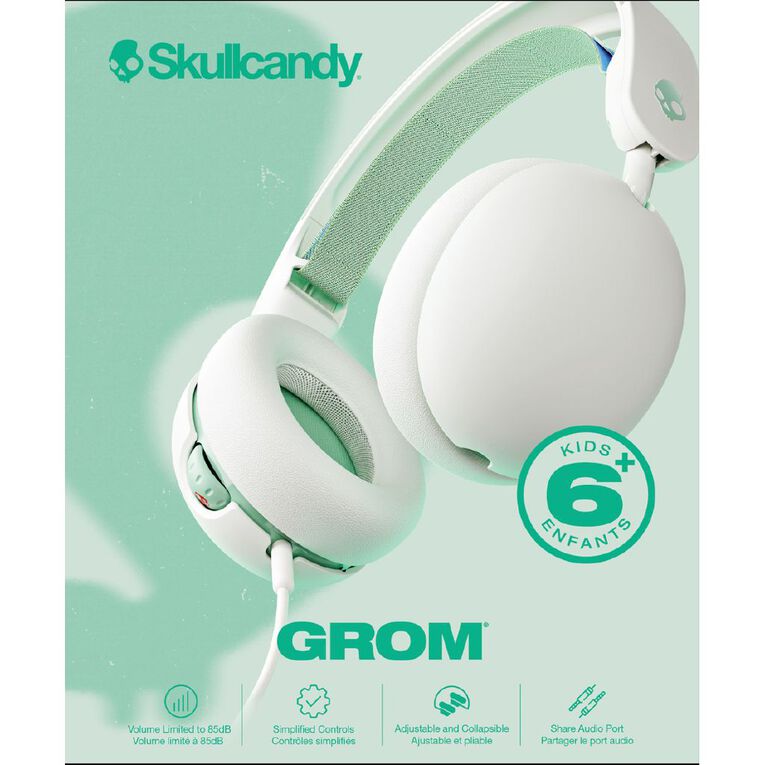 Skullcandy Grom Wired Kids Headphones - Bone Seafoam, , hi-res