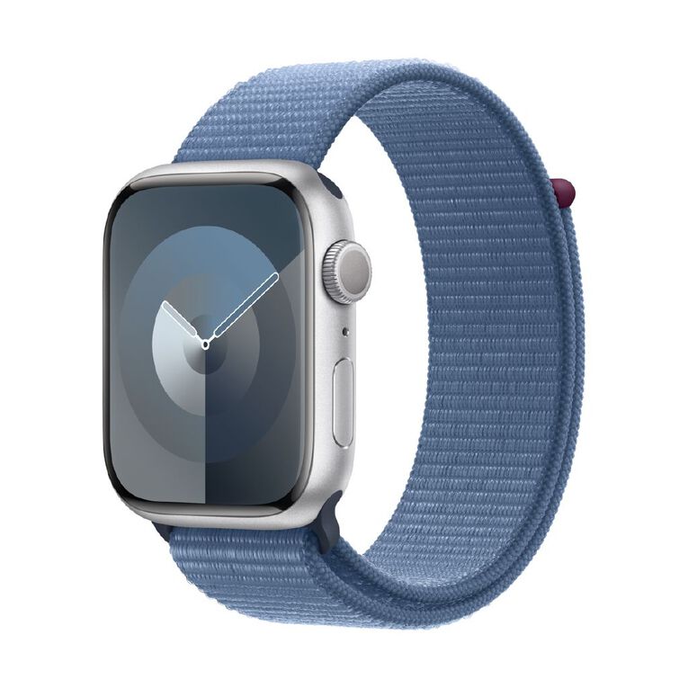 Apple Watch S9 GPS 45mm Silver Aluminium Case with Winter Blue Sport