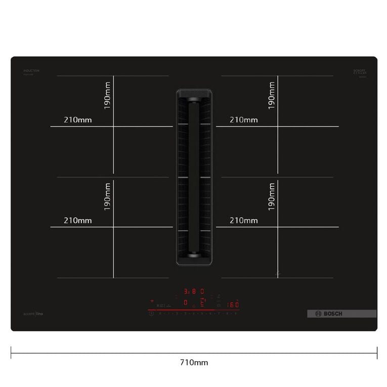 Bosch 70cm Induction Cooktop with Downdraft Ventilation - Series 6, , hi-res