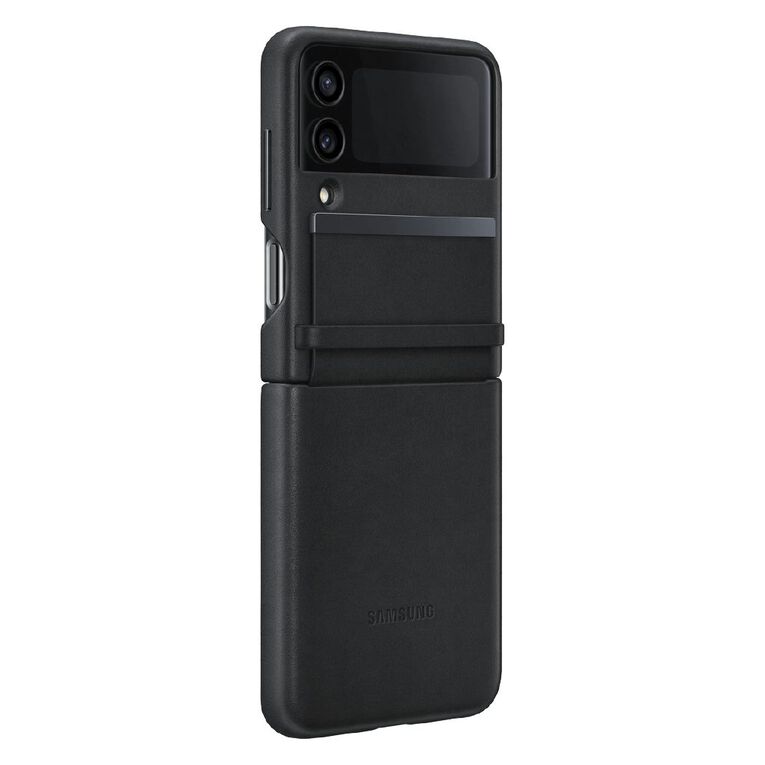 Samsung Galaxy Z Flip4 Leather Cover - Black, , hi-res