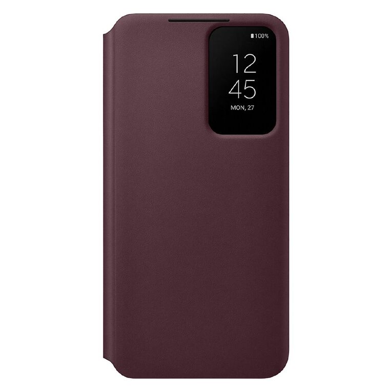 Samsung Galaxy S22 Smart Clear View Cover - Burgundy, , hi-res