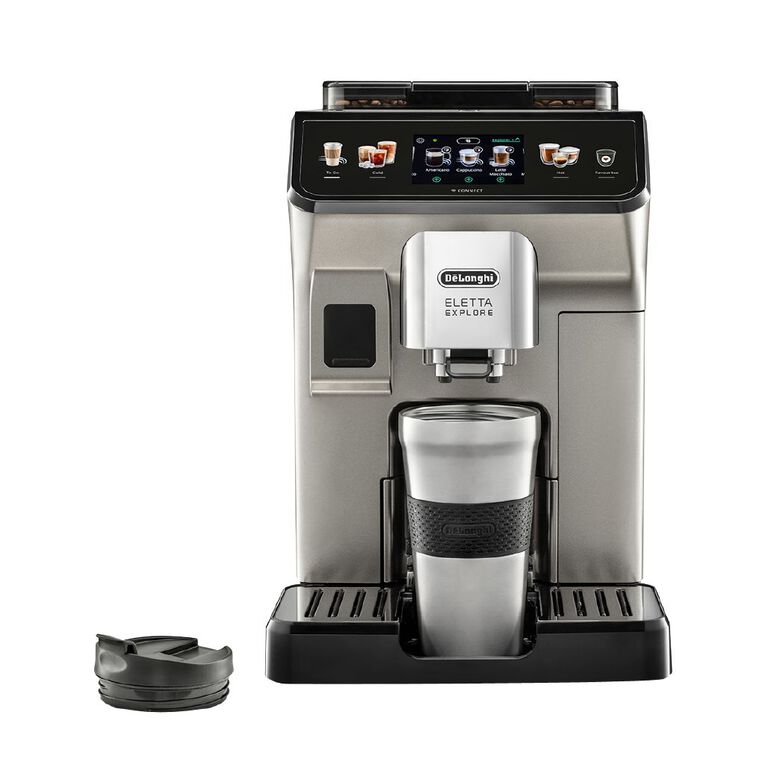 Delonghi Eletta Explore Connect Fully Automatic Coffee Machine Titanium, , hi-res