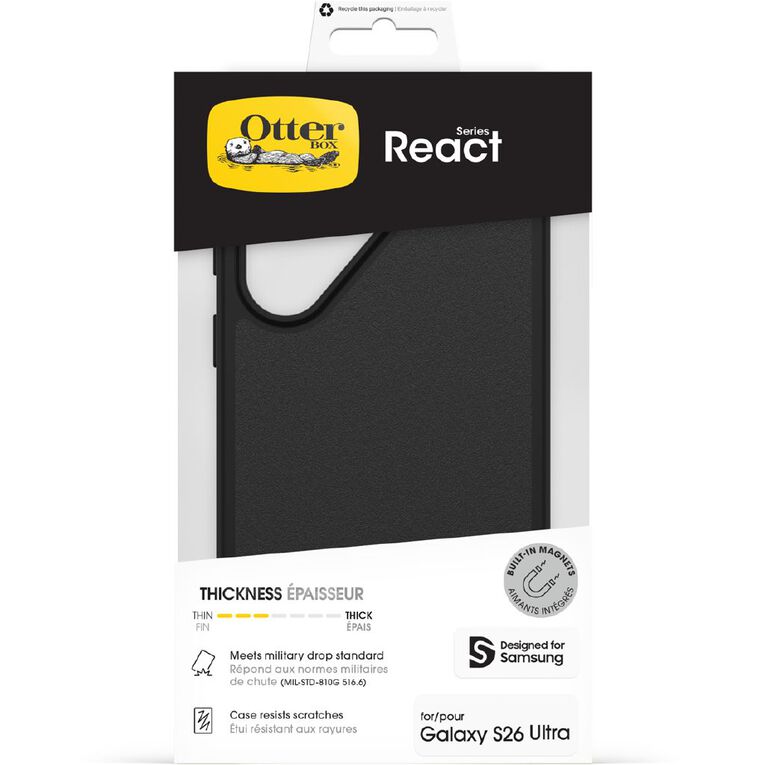 OtterBox React with Magnets Samsung Galaxy S26 Ultra Case - Black, , hi-res
