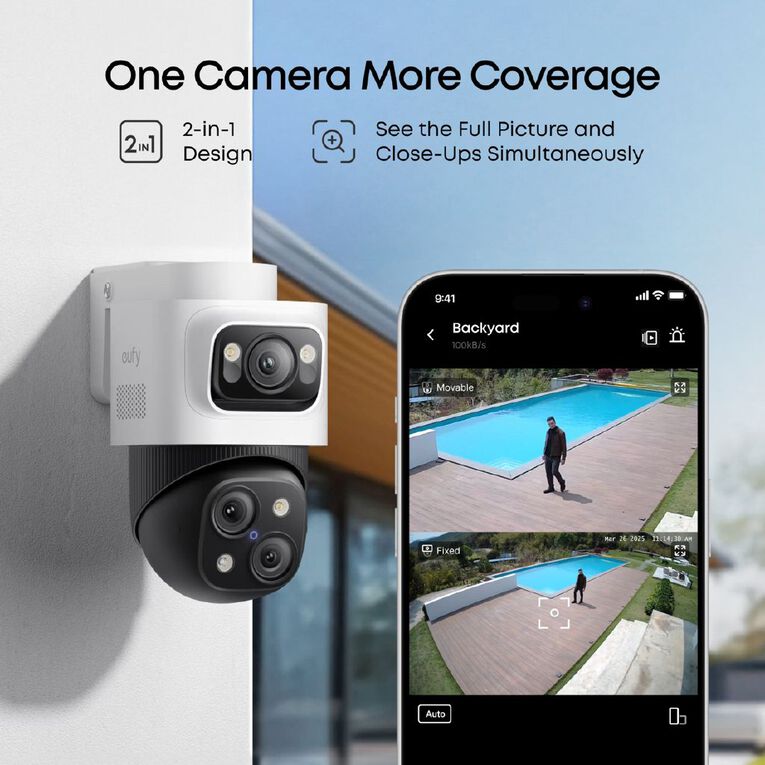 Eufy NVR Security System S4 Max - 2 x PTZ Cameras & 2 x Turret Cameras, , hi-res