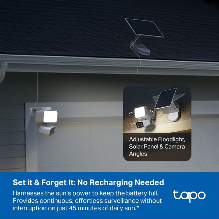 TP-Link Tapo C615F Kit Solar Powered Floodlight Pan/Tilt Security Camera Kit, , hi-res