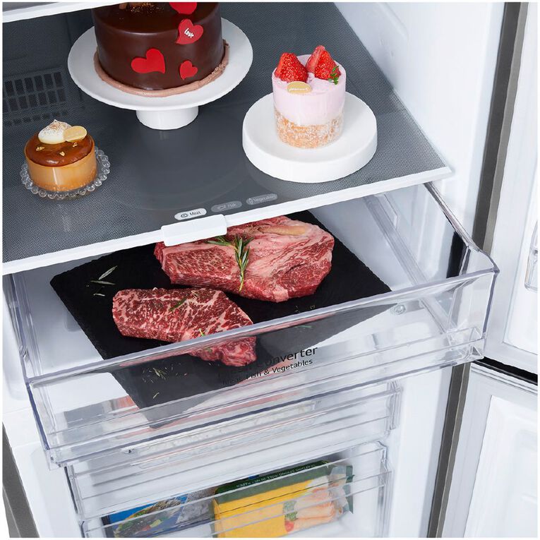 LG 335L Bottom Mount Fridge Freezer - Platinum Silver Finish, , hi-res