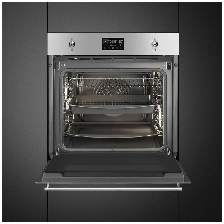 Smeg 60cm Pyro Steam Oven Classic - Stainless Steel, , hi-res