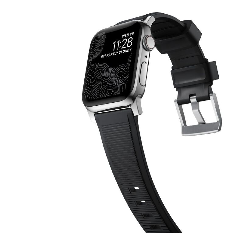 Nomad Rugged Band for Apple Watch (42 / 44-46 / 49mm / ULTRA) - Silver Hardware, , hi-res