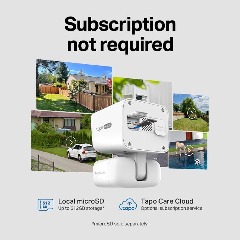 TP-Link Tapo C645D Solar-Powered Dual Lens Pan/Tilt Security Camera Kit, , hi-res