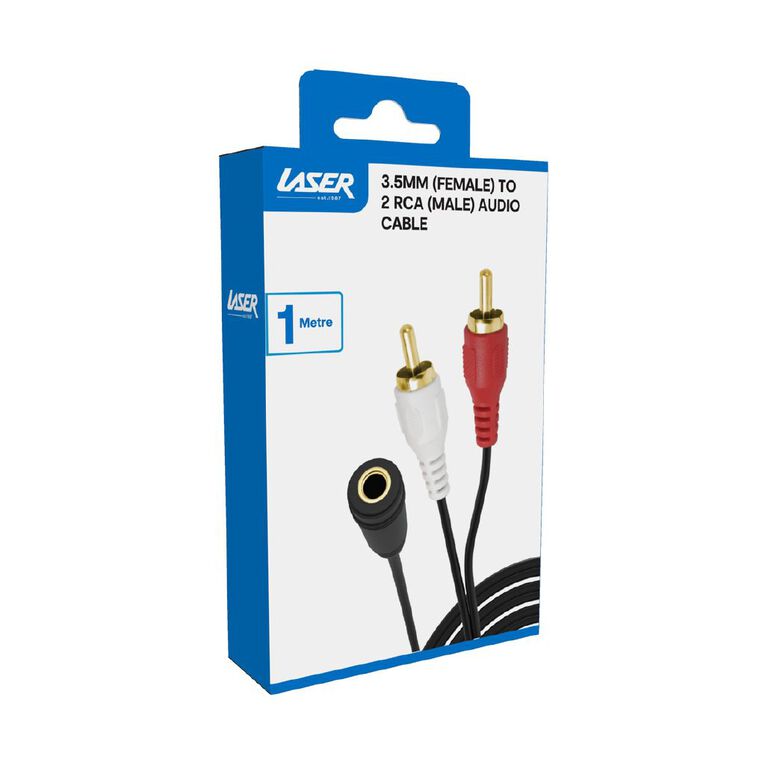 Laser 3.5mm (Female) to 2 RCA (Male) Audio Cable, 1m, , hi-res