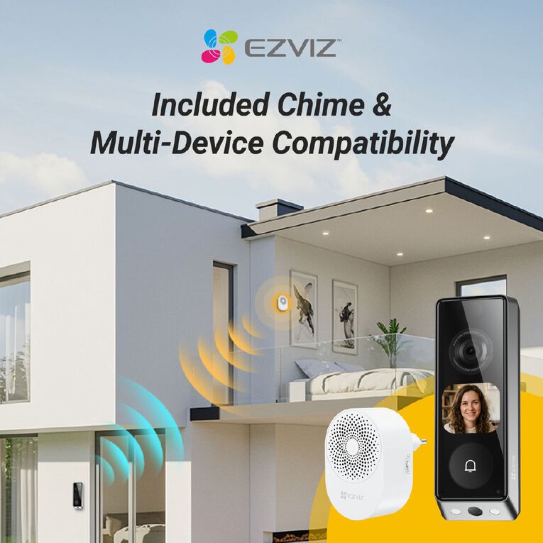 EZVIZ EP8 Ultra Dual Camera Video Doorbell With Chime, , hi-res