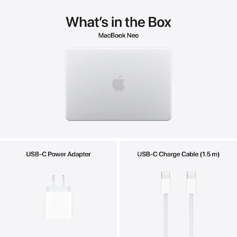 Apple MacBook Neo 13-inch with A18 Pro Chip 8GB/512GB 6 Core CPU 5 Core GPU - Touch ID - Silver, , hi-res