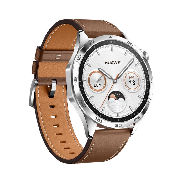 Huawei Watch GT 4 46mm - Brown Leather Strap, , hi-res
