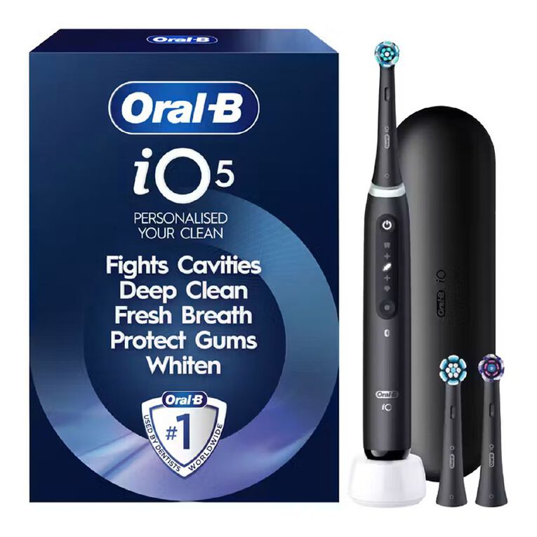 Oral-B iO5 Electric Toothbrush with Travel Case - Matte Black 2026, , hi-res