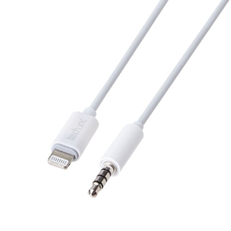 Tech.Inc Lightning to 3.5 AUX Cable 1.5m White, , hi-res