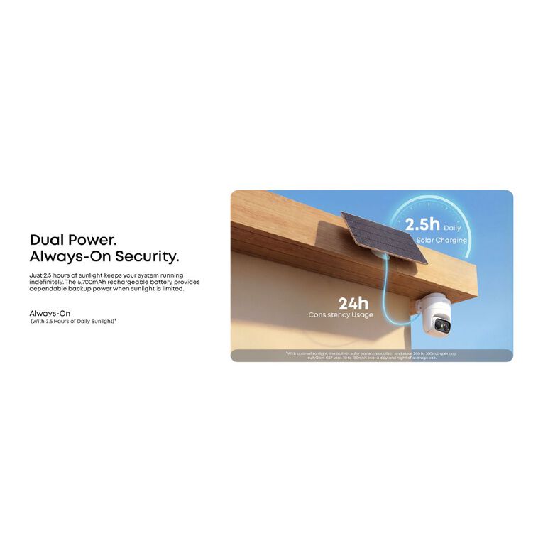 Eufy EufyCam C37 2K Pan & Tilt Security Camera With Solar Panel, , hi-res