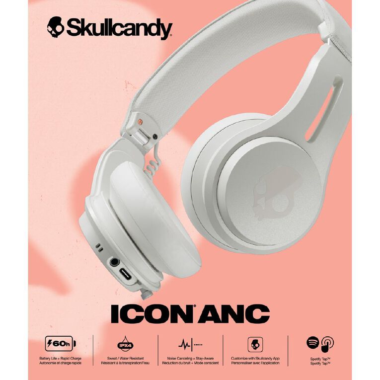 Skullcandy Icon ANC Wireless Sport Noise Cancelling Headphones - Bone, , hi-res