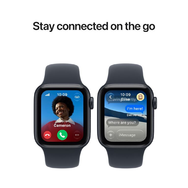 Apple Watch SE 3 Cellular 40mm Midnight Aluminium Case with Navy Blue Sport Band S/M, , hi-res